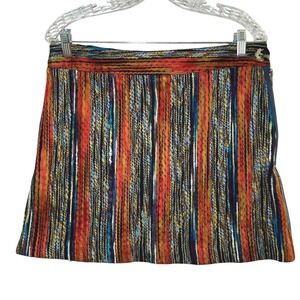 Cousin‎ Earl Woven Mini Skirt Striped Multicolor Bohemian Festival Size 8